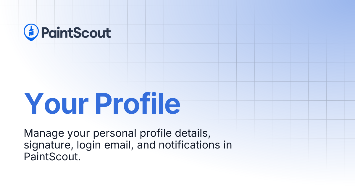 Your Profile | Support | PaintScout Documentation