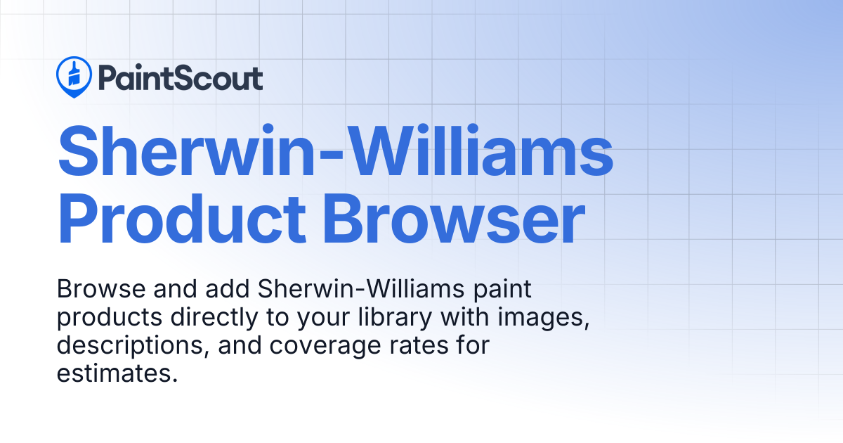 Sherwin-Williams Product Browser | Support | PaintScout Documentation